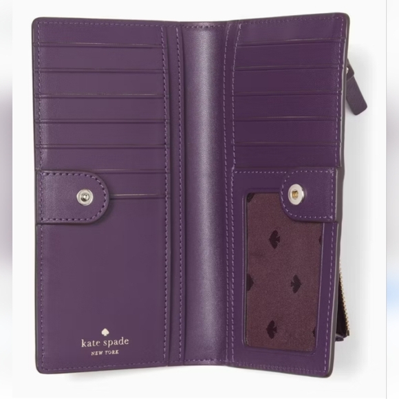 kate spade Handbags - Kate Spade Laurel Way Large Wallet Purple w Gold Accent Wallet